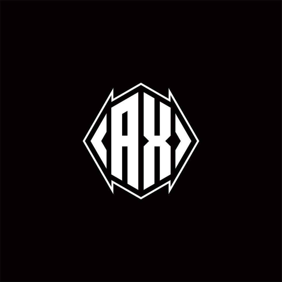 AX Logo monogram with shield shape designs template vector
