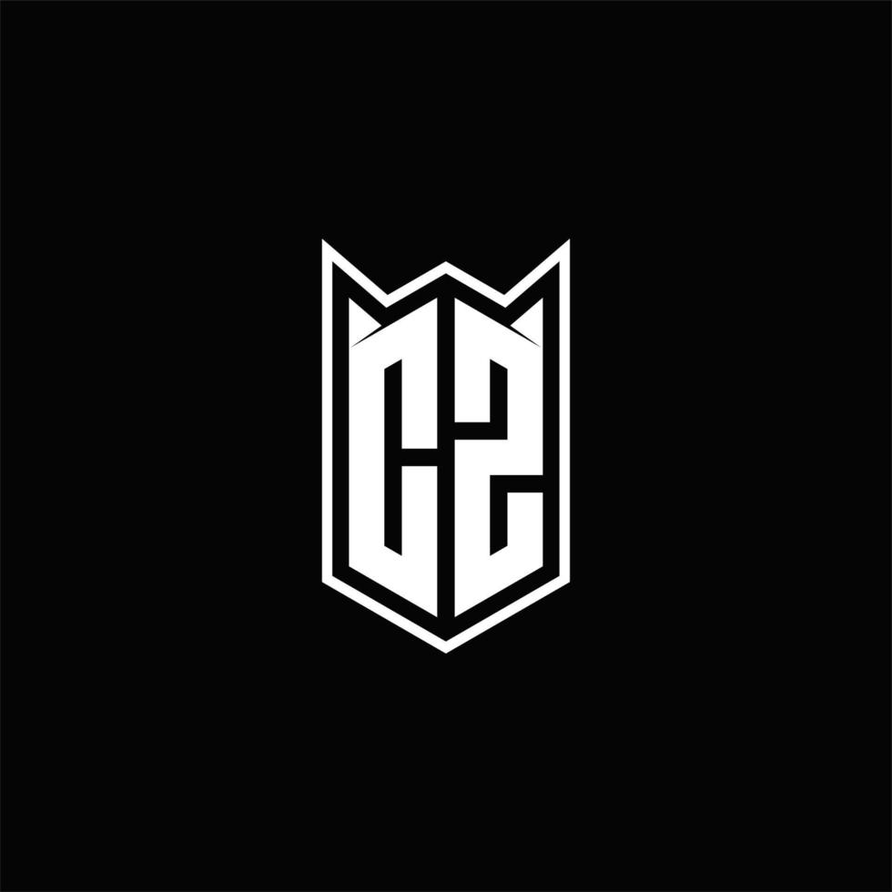 CZ Logo monogram with shield shape designs template vector