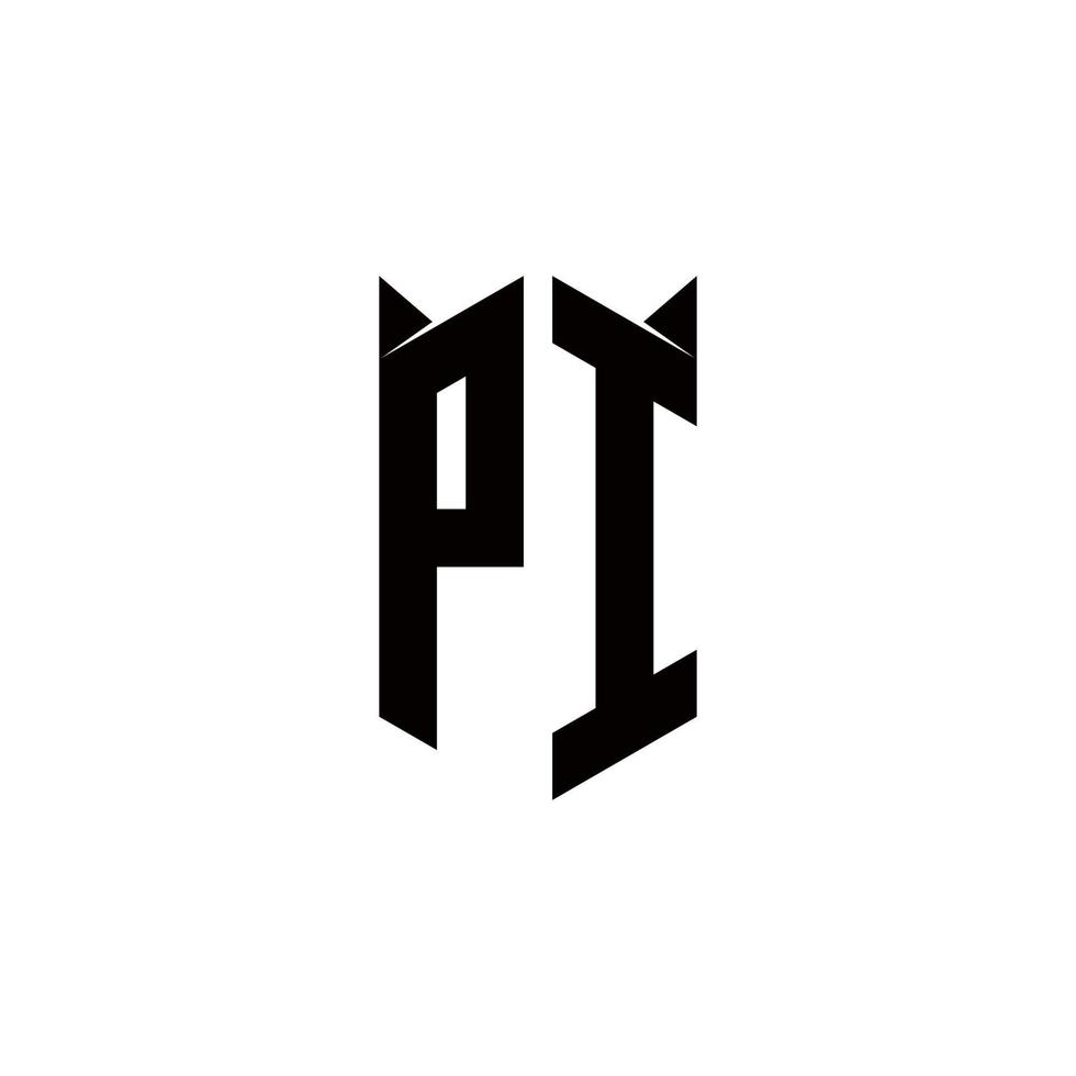 PI Logo monogram with shield shape designs template vector