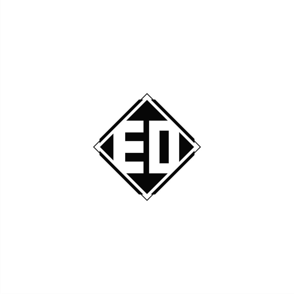 Monogram logo design with diamond square shape vector
