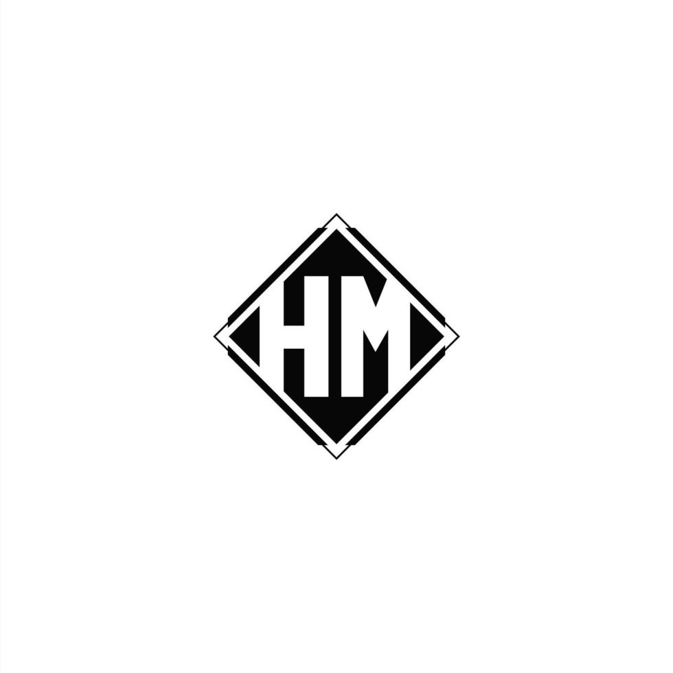Monogram logo design with diamond square shape vector