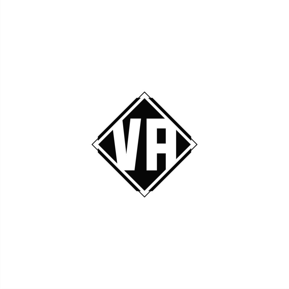 Monogram logo design with diamond square shape vector