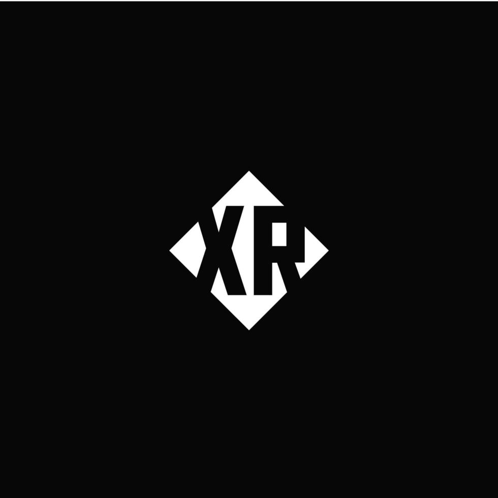 Monogram logo design with diamond square shape vector
