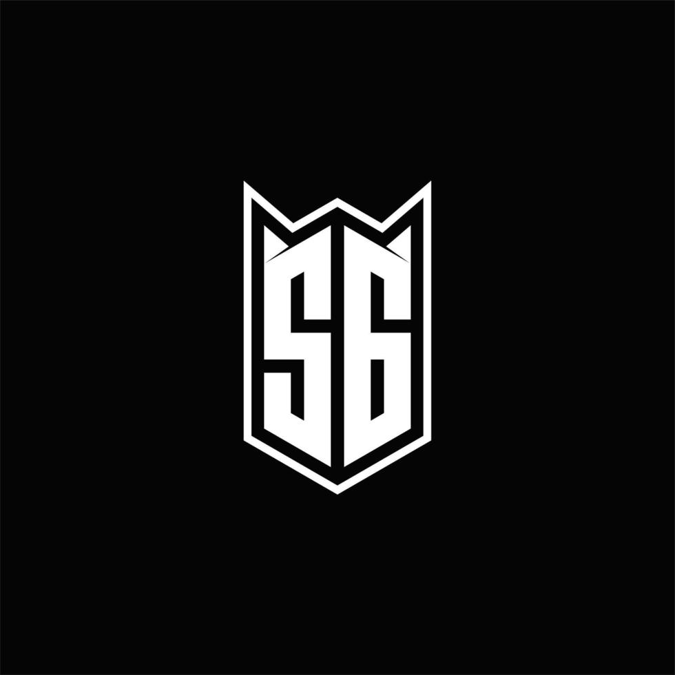 SG Logo monogram with shield shape designs template vector