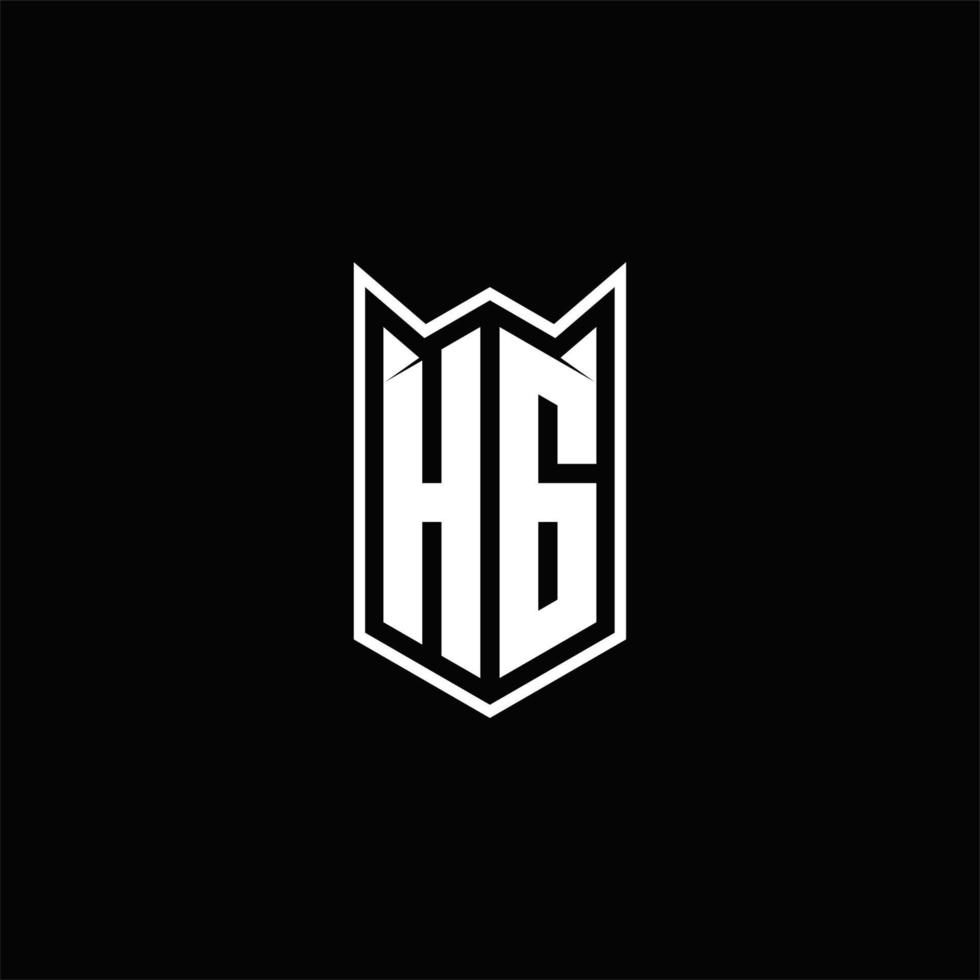 HG Logo monogram with shield shape designs template vector