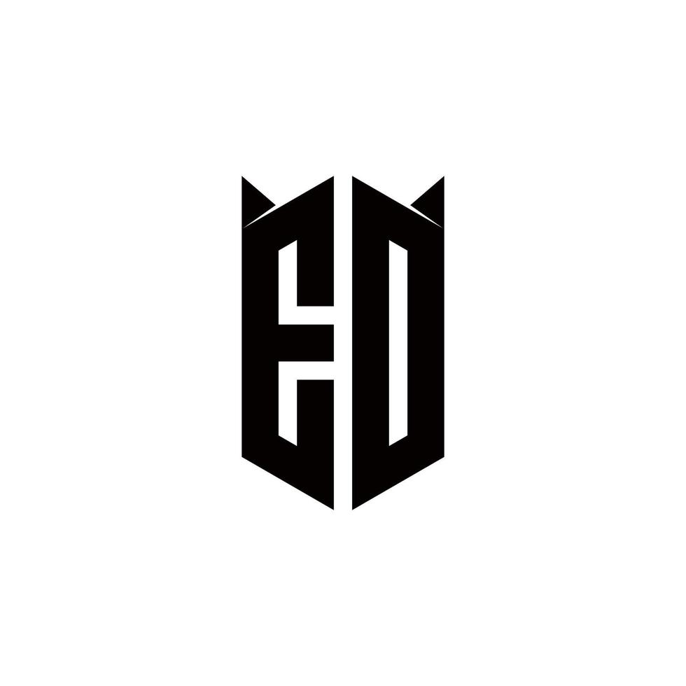ED Logo monogram with shield shape designs template vector