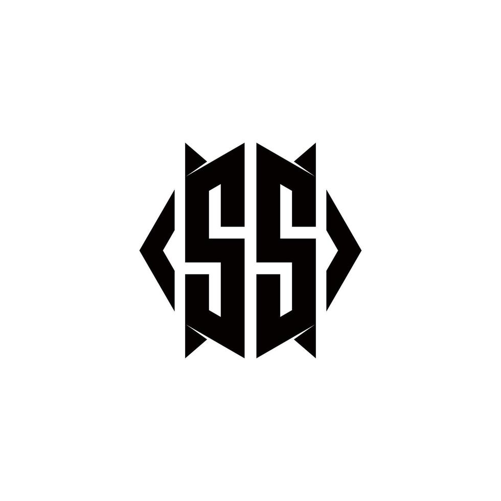 SS Logo monogram with shield shape designs template vector
