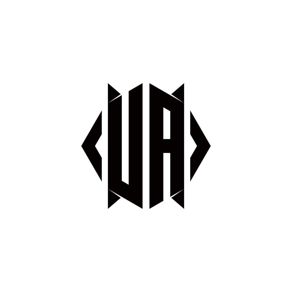 UA Logo monogram with shield shape designs template vector