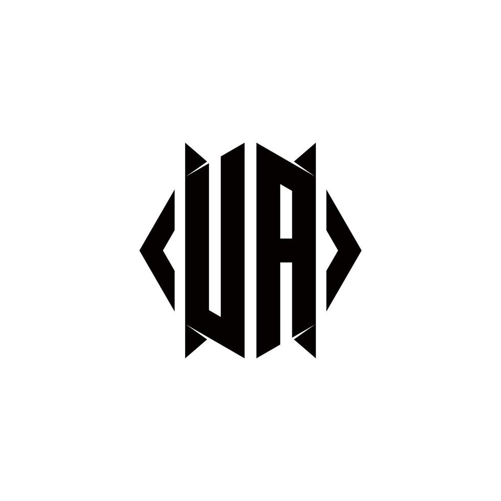 UA Logo monogram with shield shape designs template vector