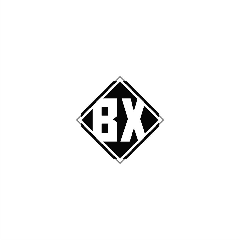 Monogram logo design with diamond square shape vector
