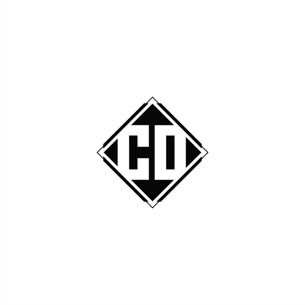 Monogram logo design with diamond square shape vector