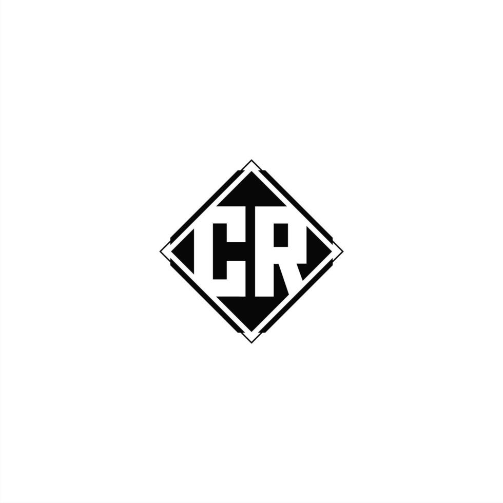 Monogram logo design with diamond square shape vector