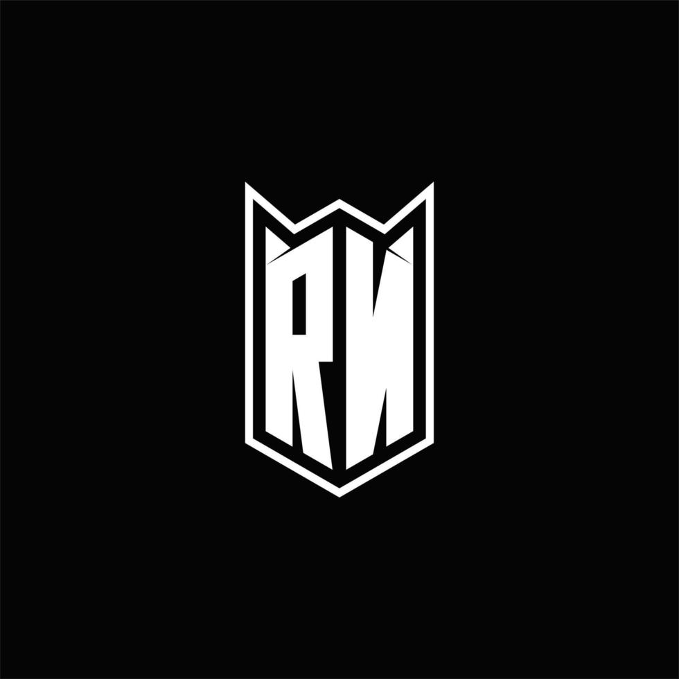 RN Logo monogram with shield shape designs template vector
