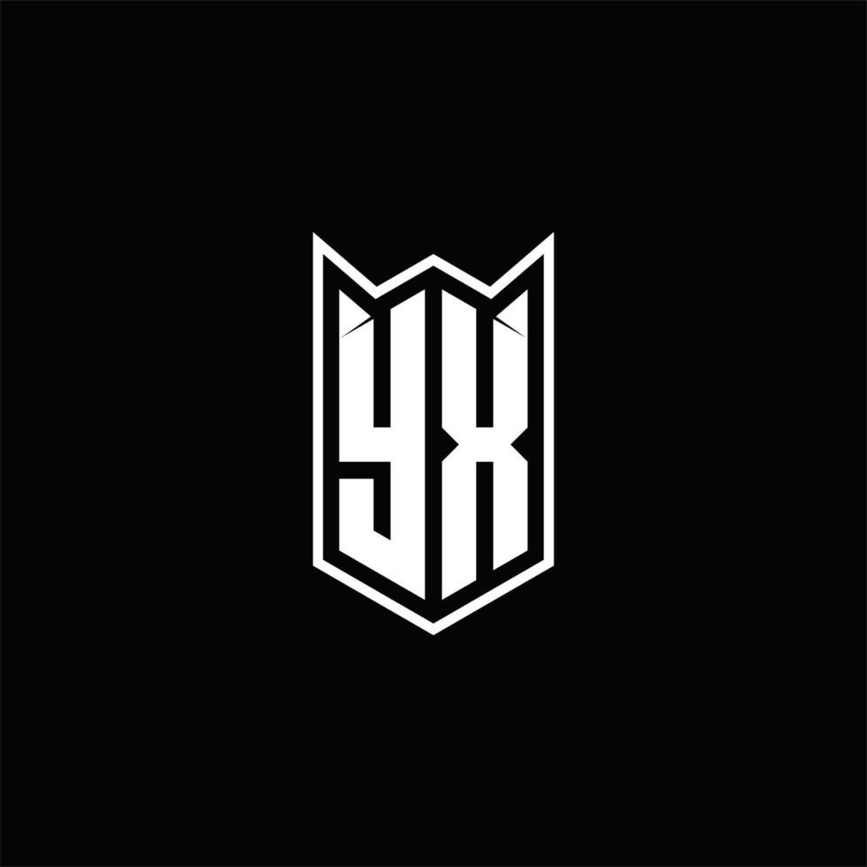 YX Logo monogram with shield shape designs template vector