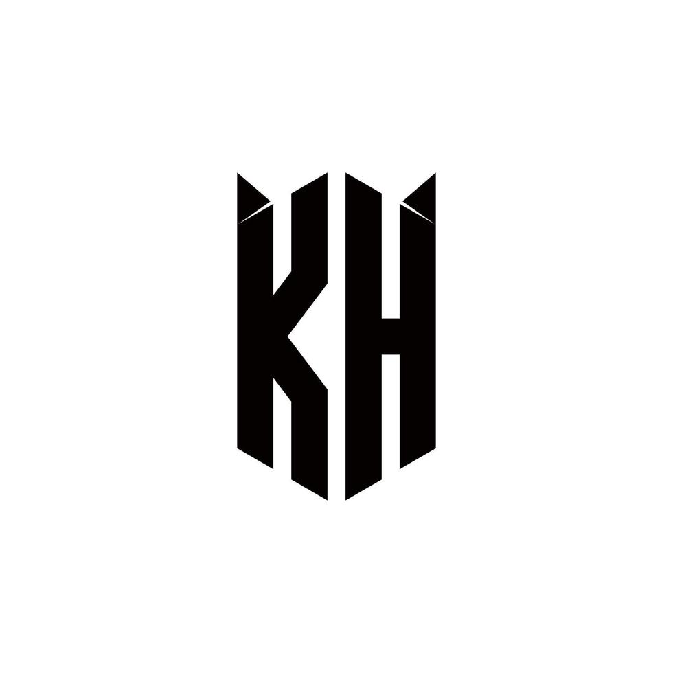 kh logo monograma con proteger forma diseños modelo vector