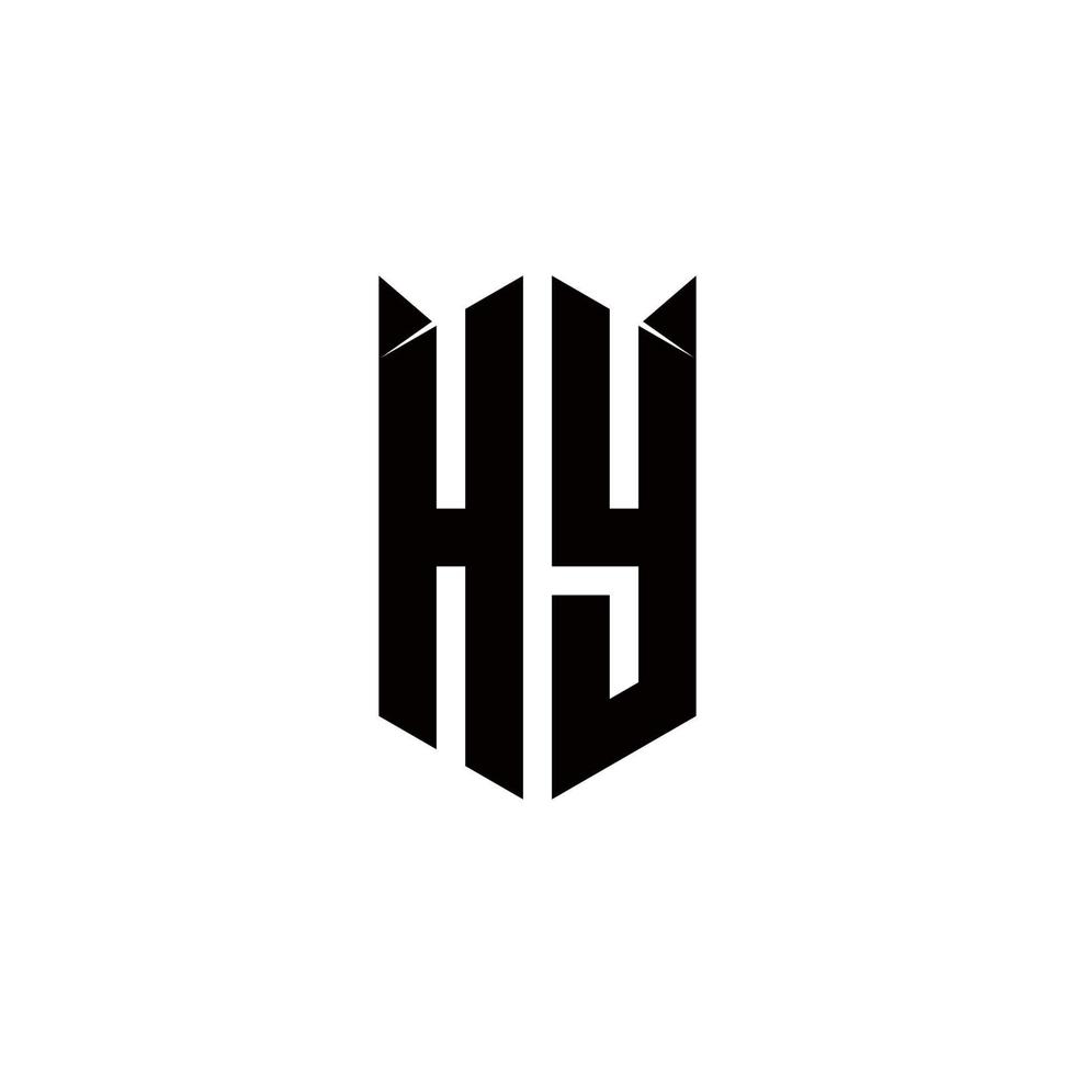 hy logo monograma con proteger forma diseños modelo vector