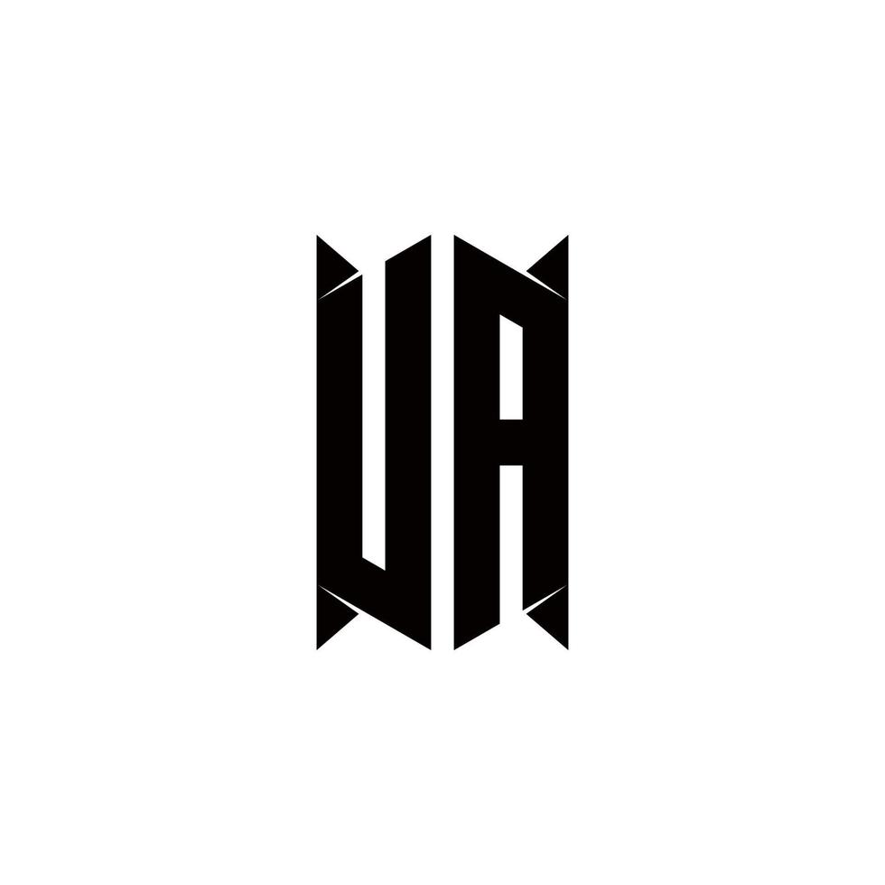 UA Logo monogram with shield shape designs template vector