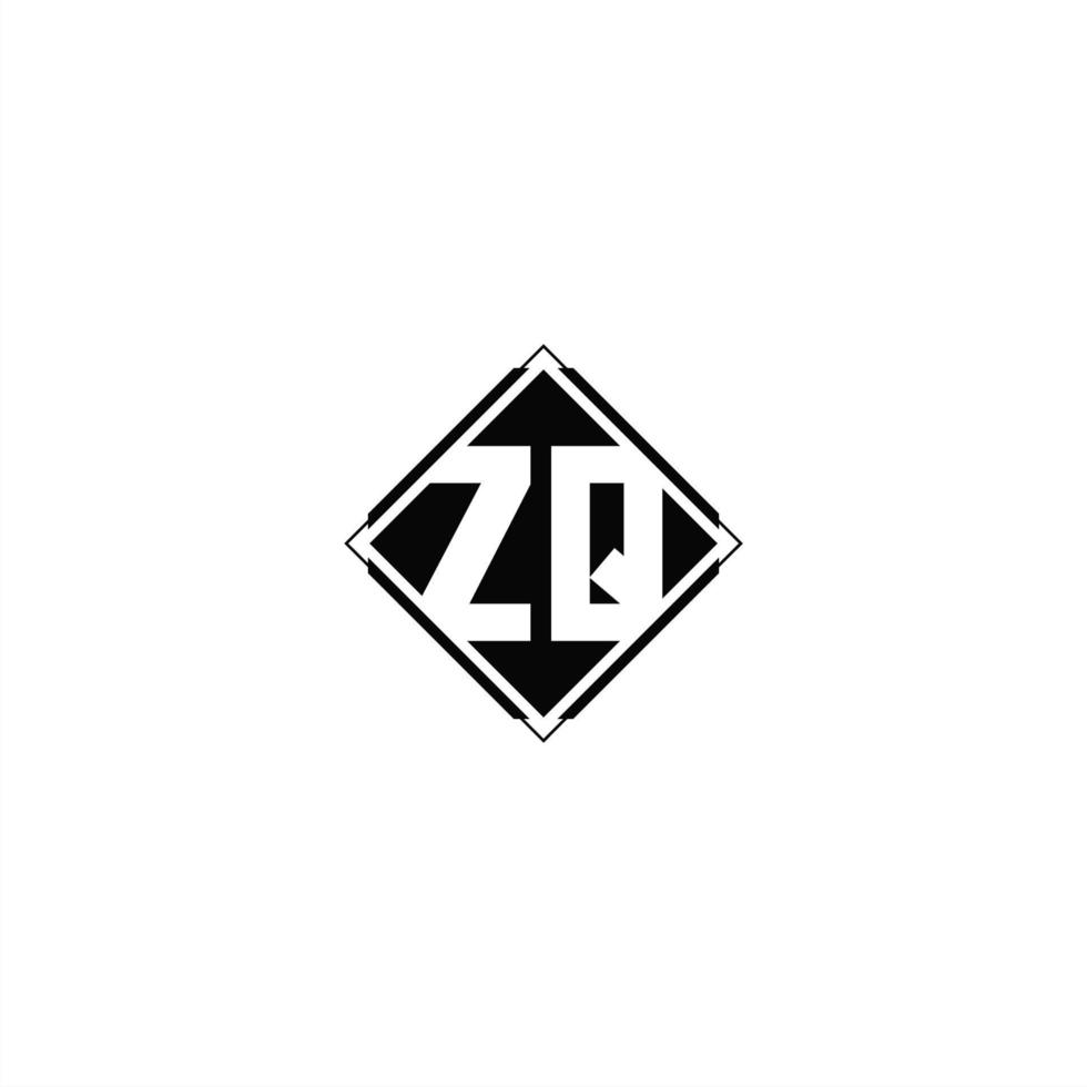 Monogram logo design with diamond square shape vector
