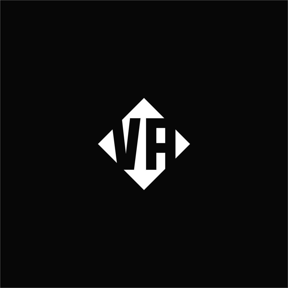 Monogram logo design with diamond square shape vector