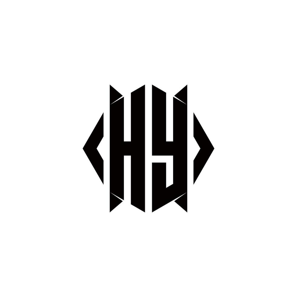 hy logo monograma con proteger forma diseños modelo vector