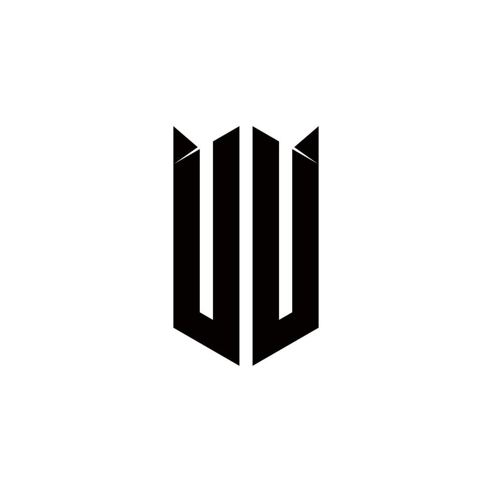 UU Logo monogram with shield shape designs template vector