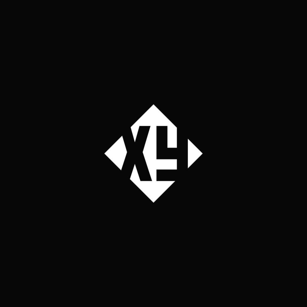 Monogram logo design with diamond square shape vector