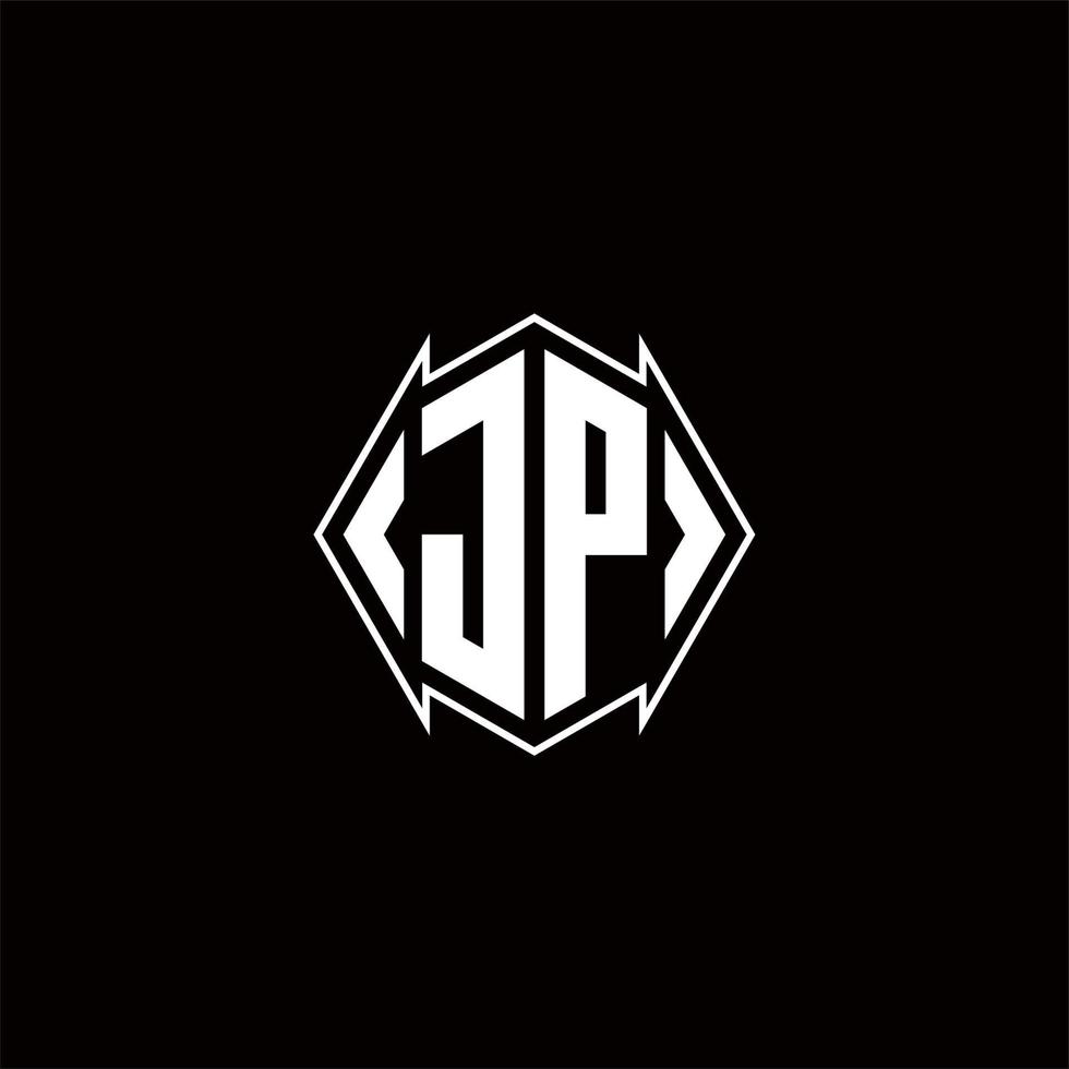 JP Logo monogram with shield shape designs template vector