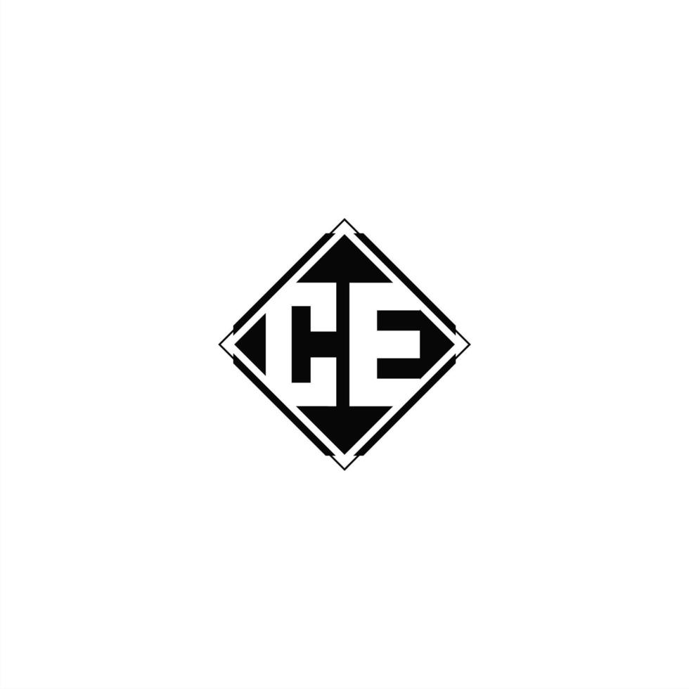 Monogram logo design with diamond square shape vector