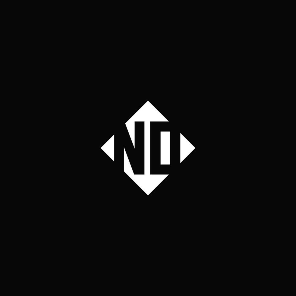 Monogram logo design with diamond square shape vector