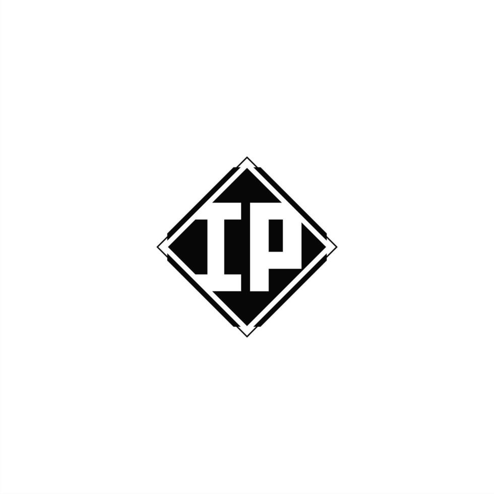 Monogram logo design with diamond square shape vector