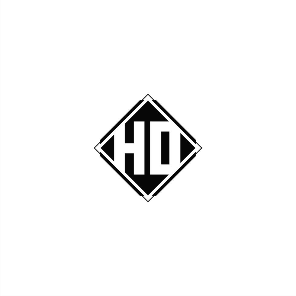 Monogram logo design with diamond square shape vector