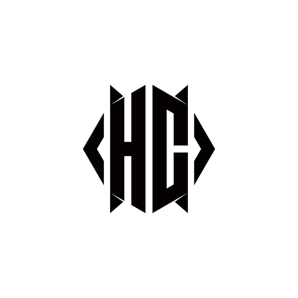 HC Logo monogram with shield shape designs template vector