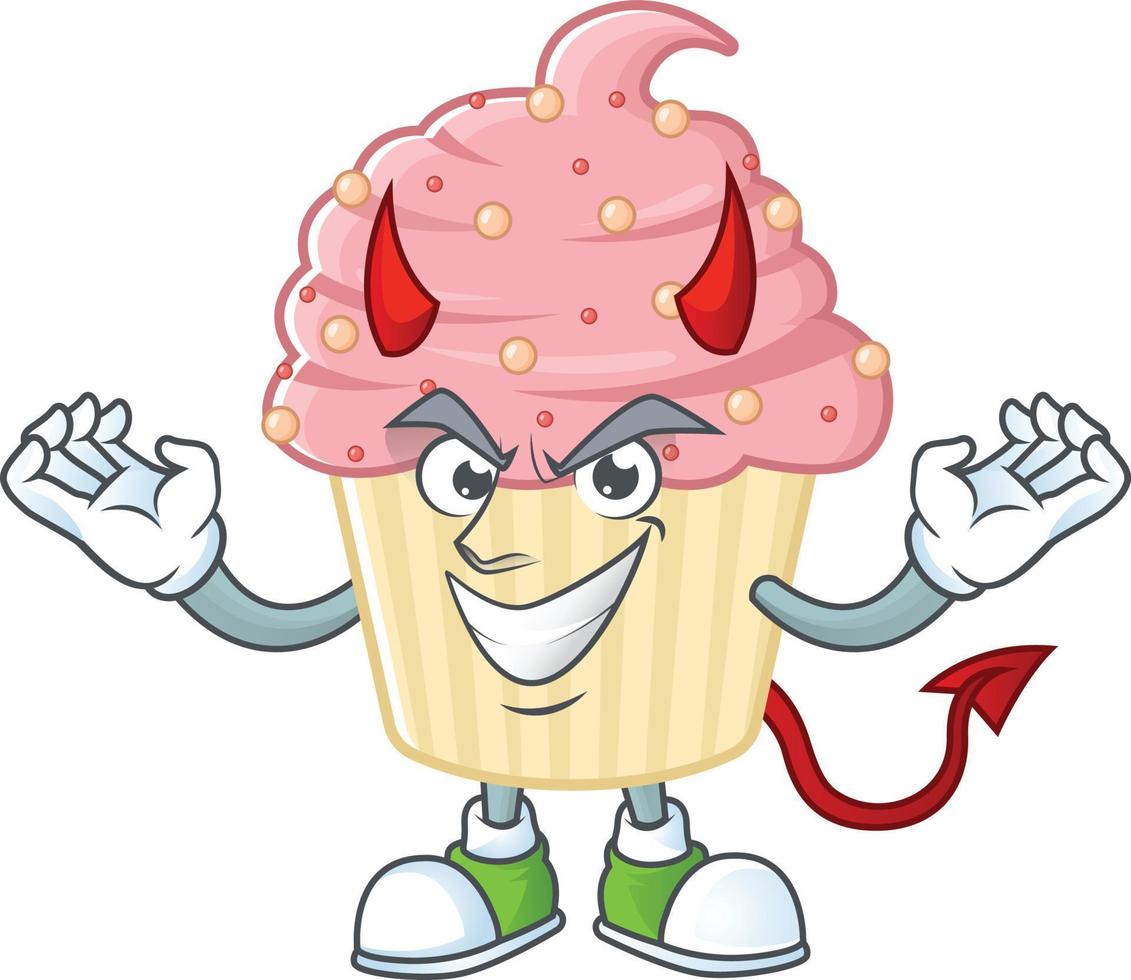 Strawberry cupcake Cartoon character vector