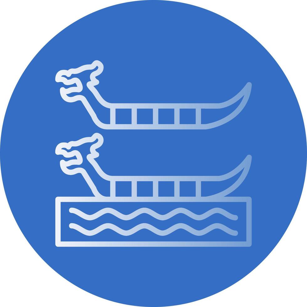 Dragon Boat Racing Vector Icon Design