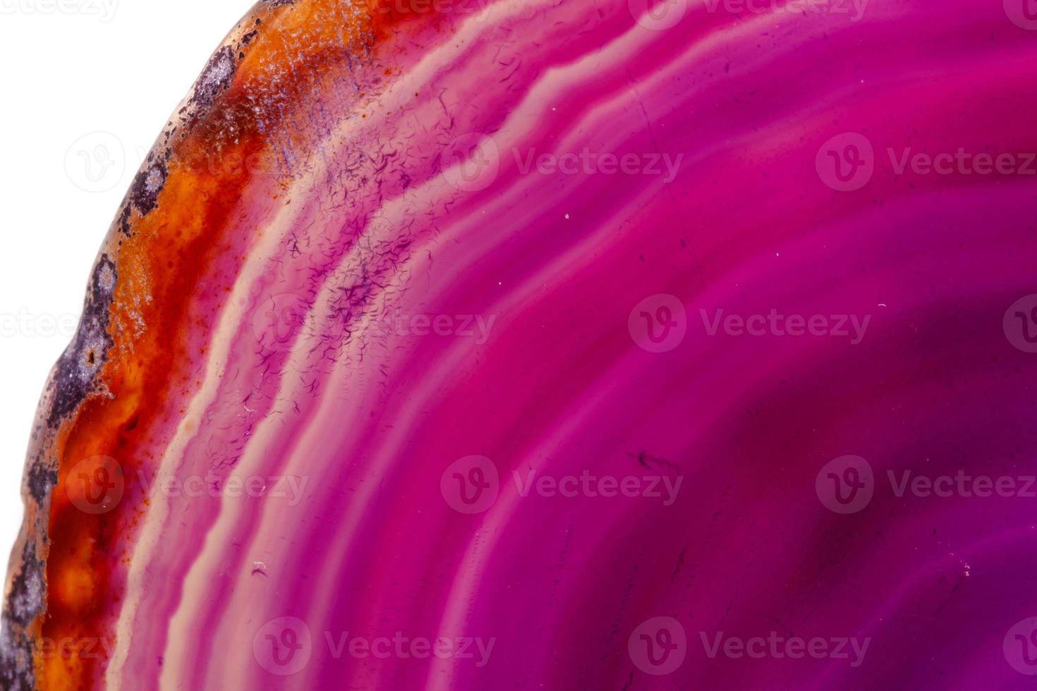 Macro mineral stone Purple Agate breed a white background photo