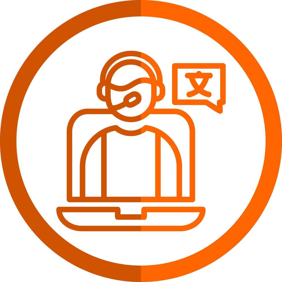 Online Language Teacher Vector Icon Design