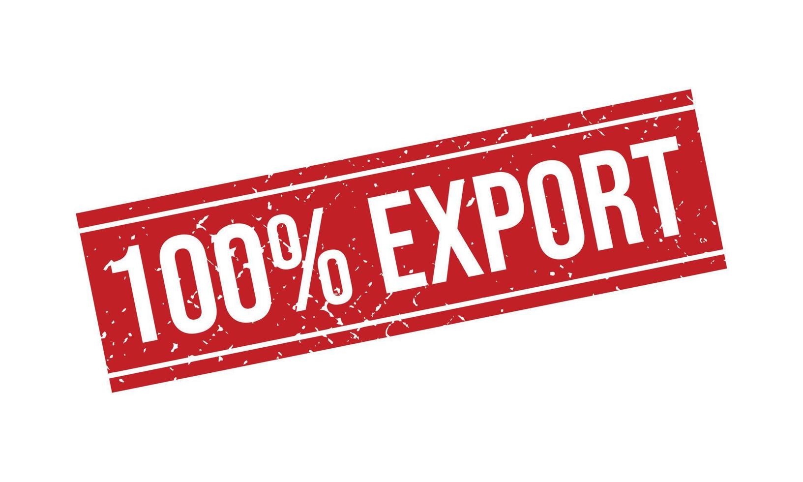 100 Percent Export Rubber Stamp vector