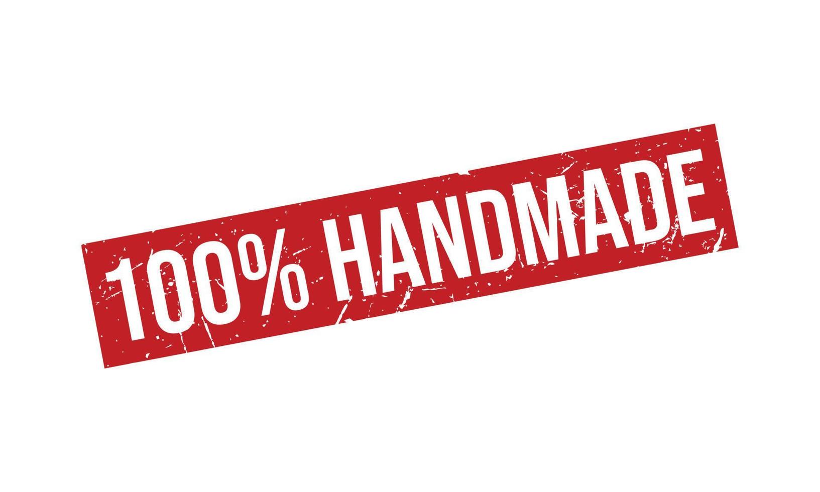 100 Percent Handmade Rubber Stamp vector