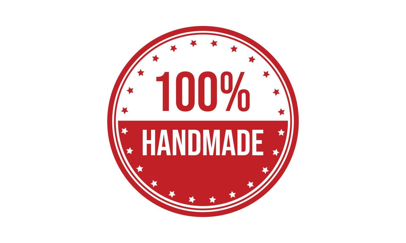 100 Percent Handmade Rubber Stamp vector