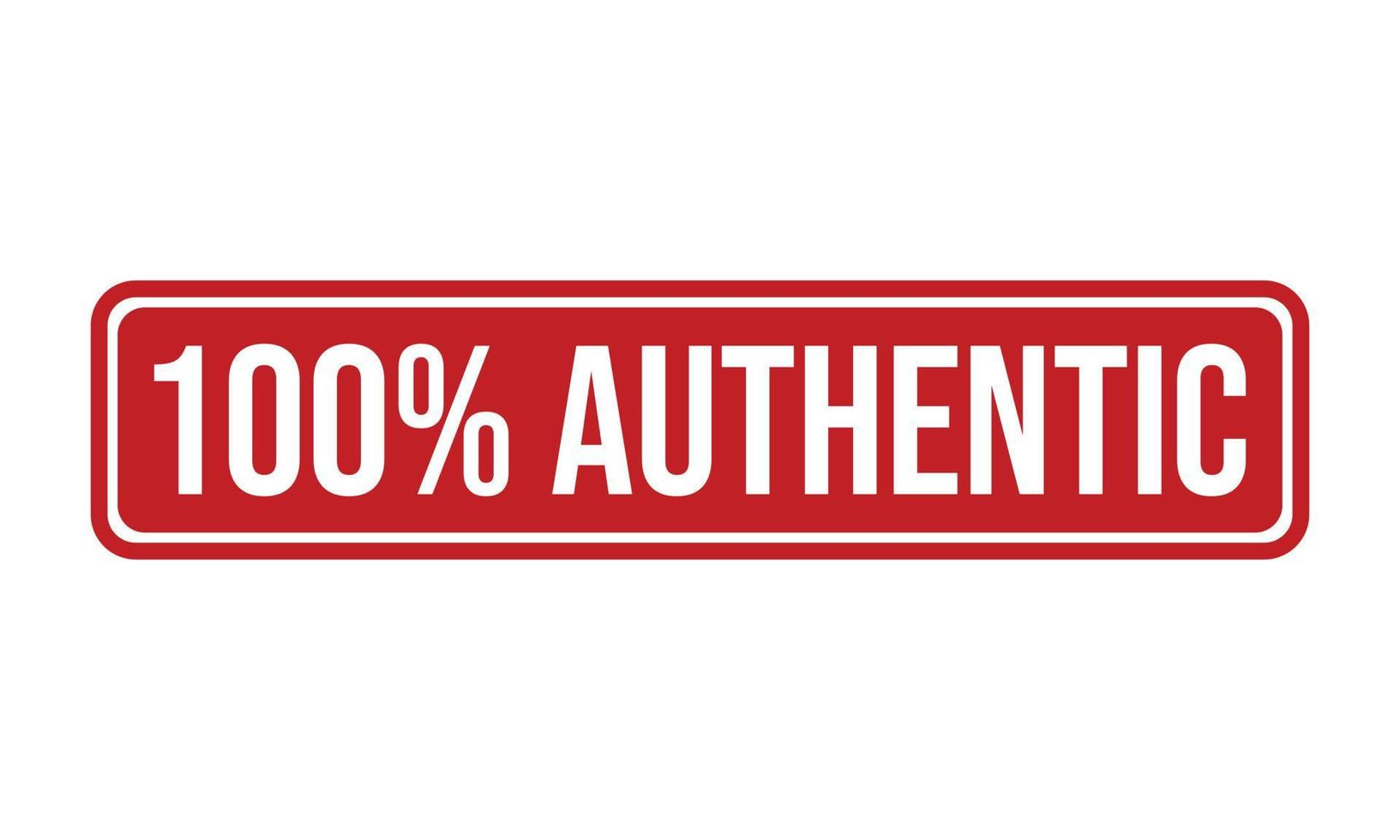 100 Percent Authentic Rubber Stamp vector