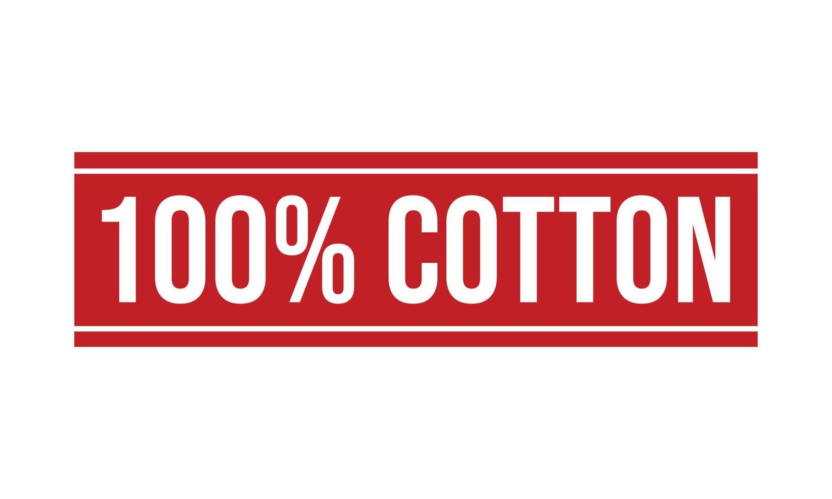 100 Percent Cotton Rubber Stamp vector