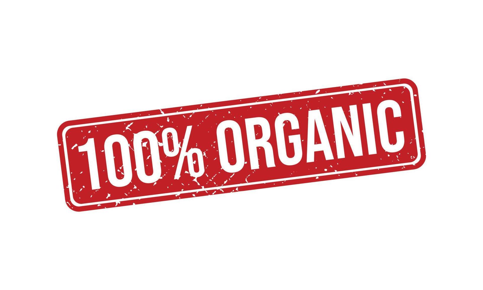 100 Percent Organic Rubber Stamp vector