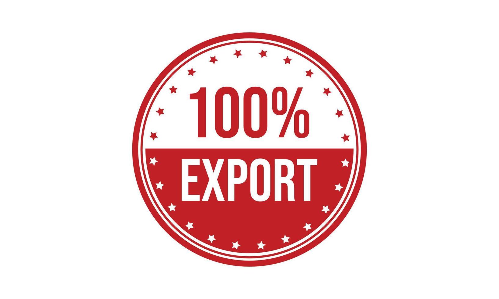 100 por ciento exportar caucho sello vector