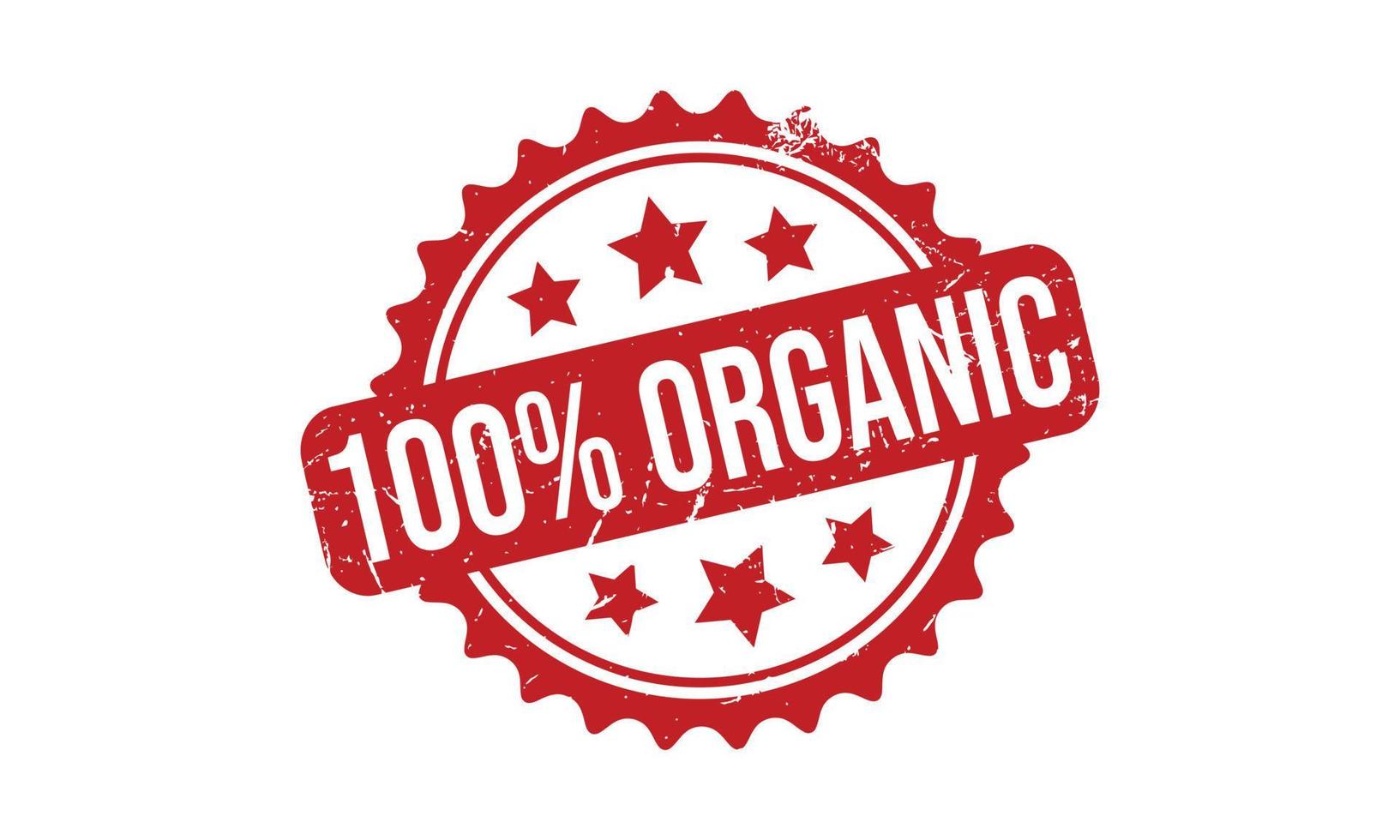 100 Percent Organic Rubber Stamp vector