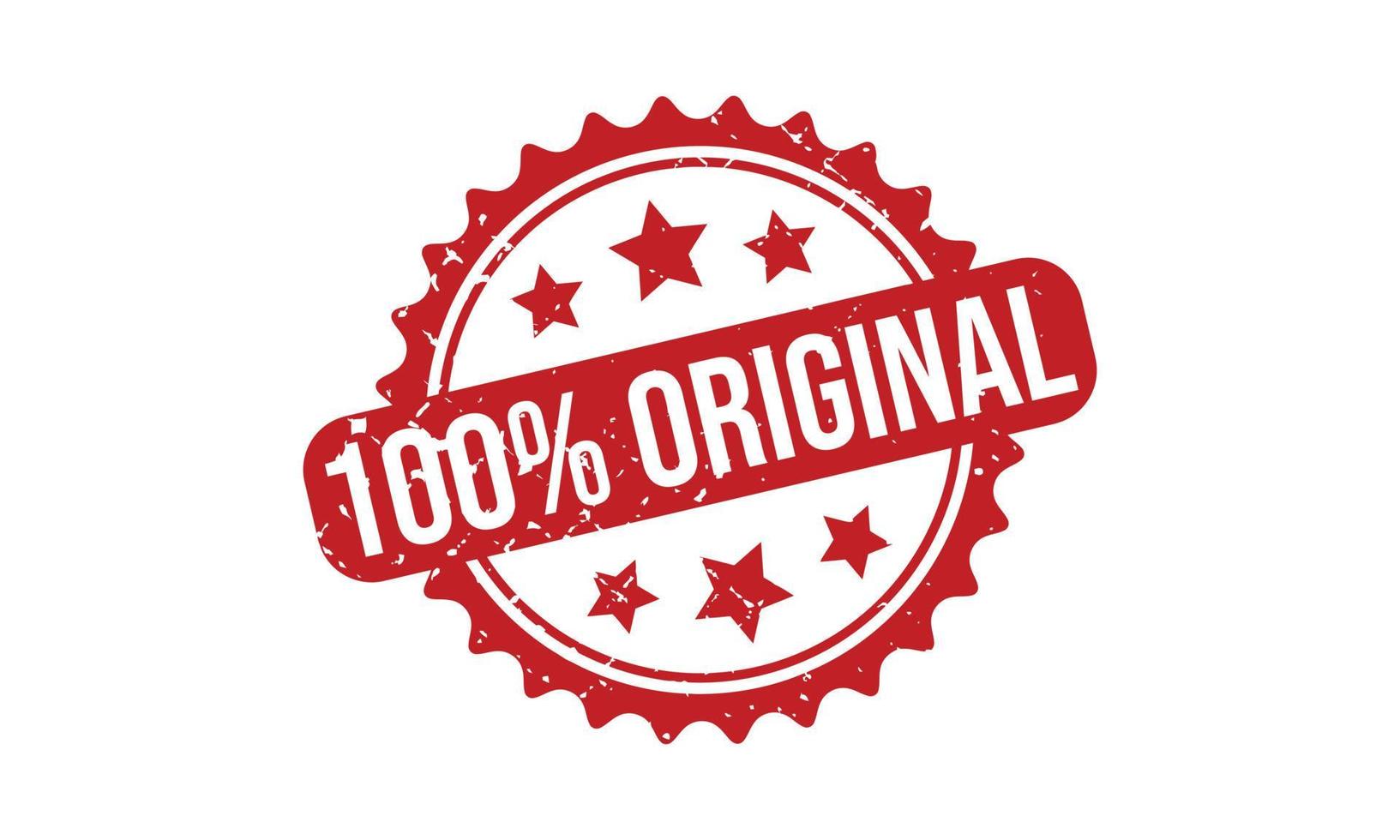 100 Percent Original Rubber Stamp vector