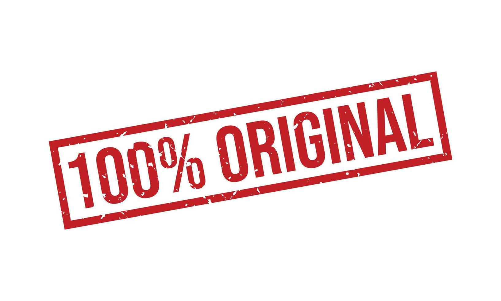 100 Percent Original Rubber Stamp vector