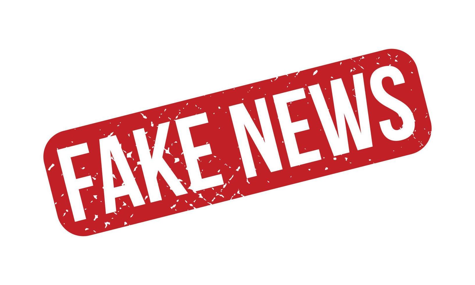 Fake News Rubber Stamp. Red Fake News Rubber Grunge Stamp Seal Vector Illustration - Vector