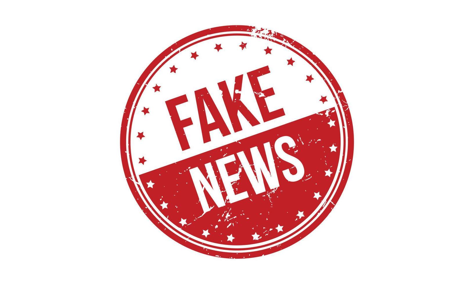 Fake News Rubber Stamp. Red Fake News Rubber Grunge Stamp Seal Vector Illustration - Vector