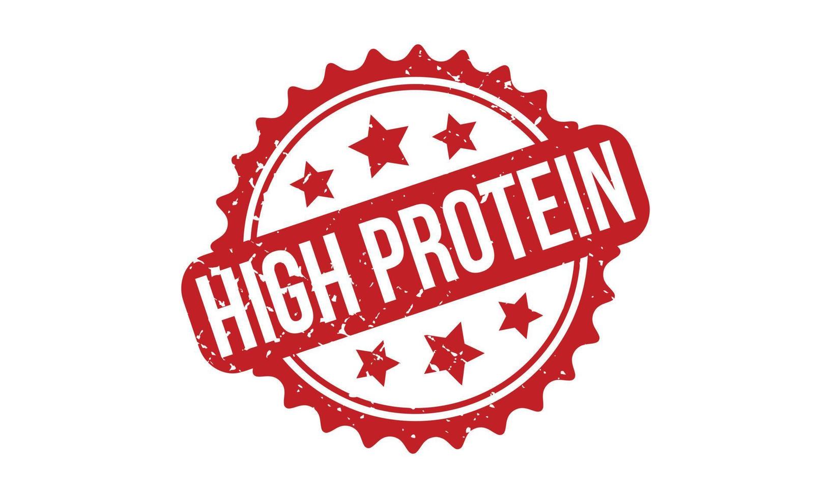 High Protein Rubber Stamp. Red High Protein Rubber Grunge Stamp Seal Vector Illustration - Vector