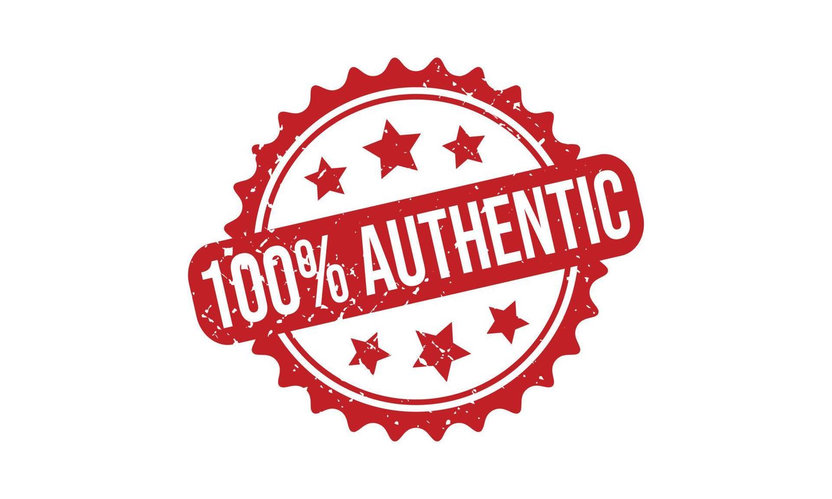 100 Percent Authentic Rubber Stamp vector